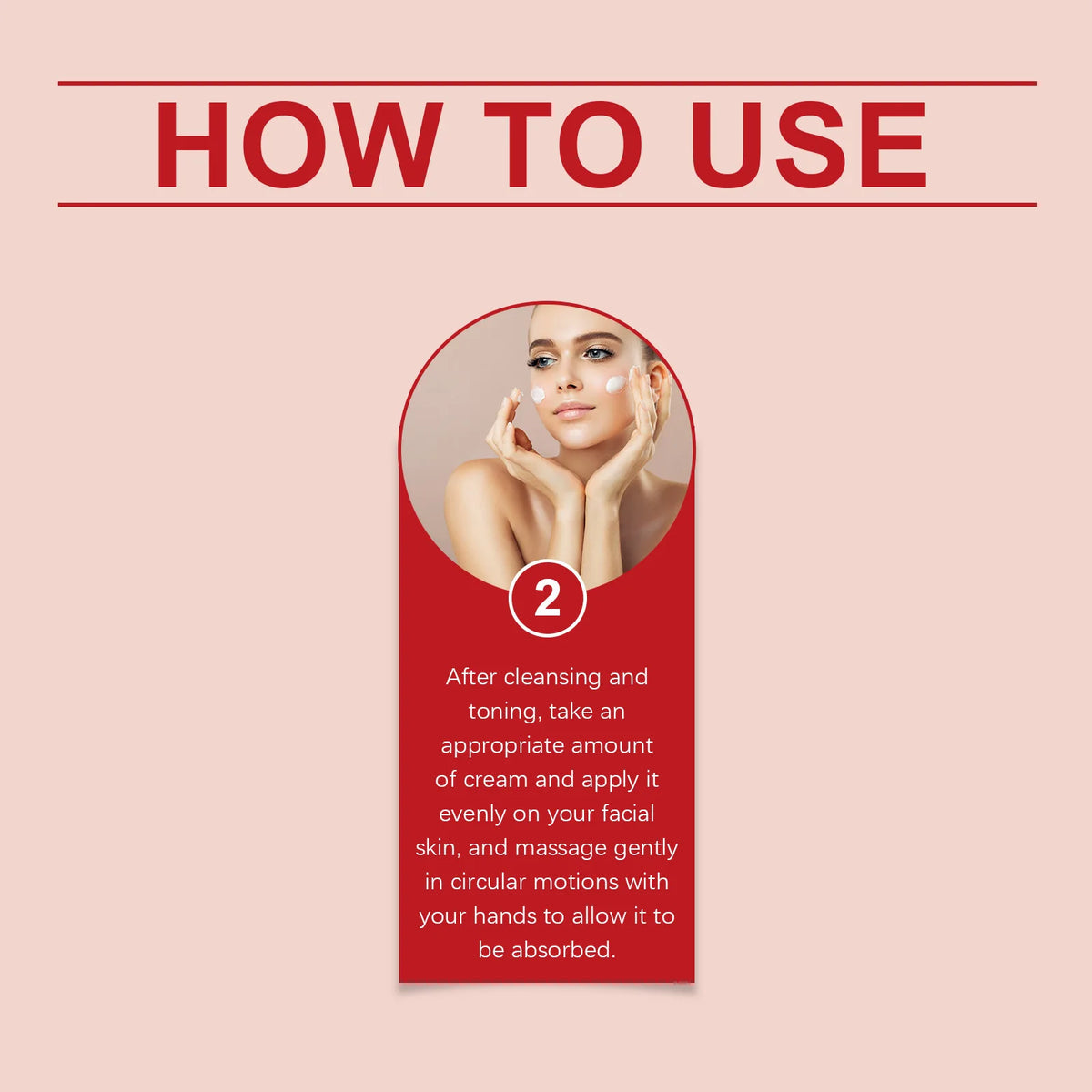 Step-by-step skincare guide with a woman applying moisturizer on her face, emphasizing proper facial skincare routine