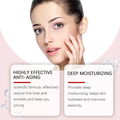 Close-up of a jar of West Month Retinol Collagen Complex face cream with a woman applying cream to her cheek, emphasizing deep hydration