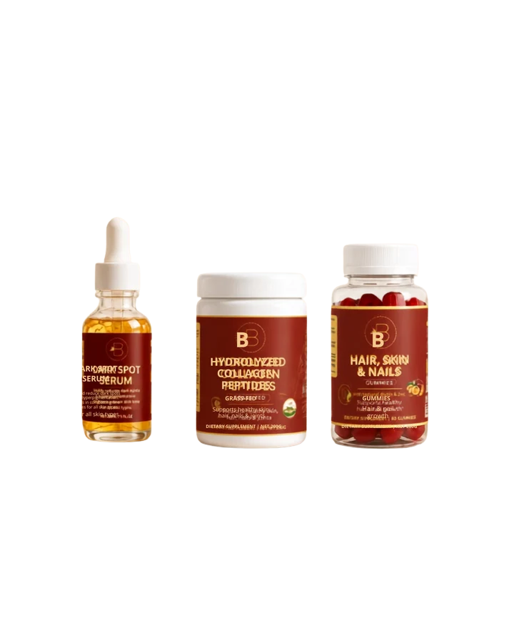 Beauty from Within Bundle – Collagen peptide, Skin, hair, nail Gummies & Dark Spot Serum